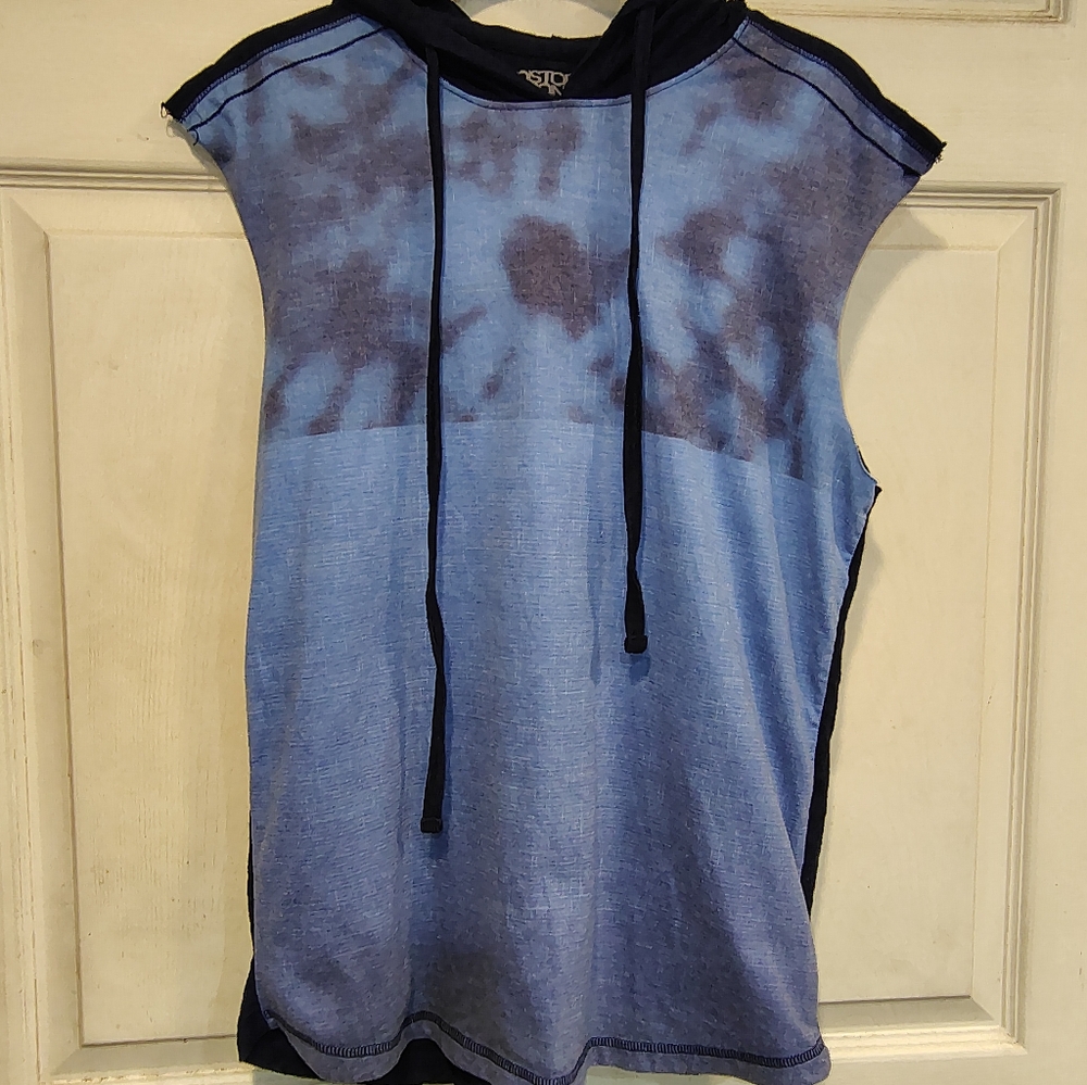 Distortion Men's Size S Blue Sleeveless Hoodie